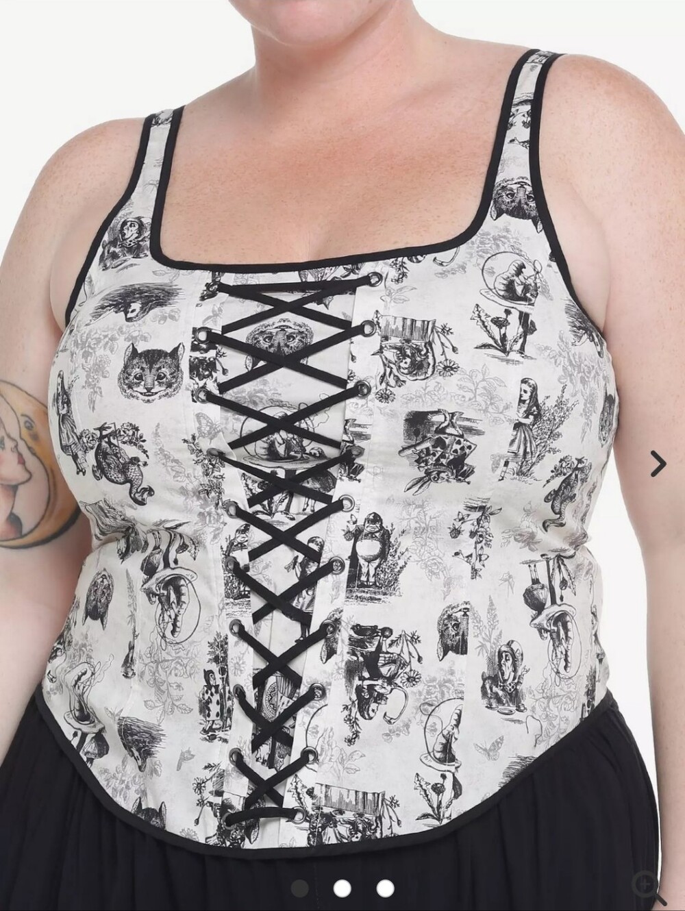 NWT Thorn & Fable Through The Looking Glass Sketch Corset Top